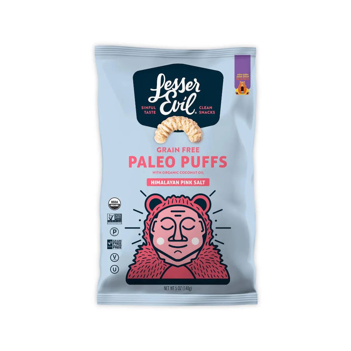 LesserEvil Himalayan Pink Salt Paleo Puffs 5oz (Case of 9 Bags) Snacks & Treats LesserEvil