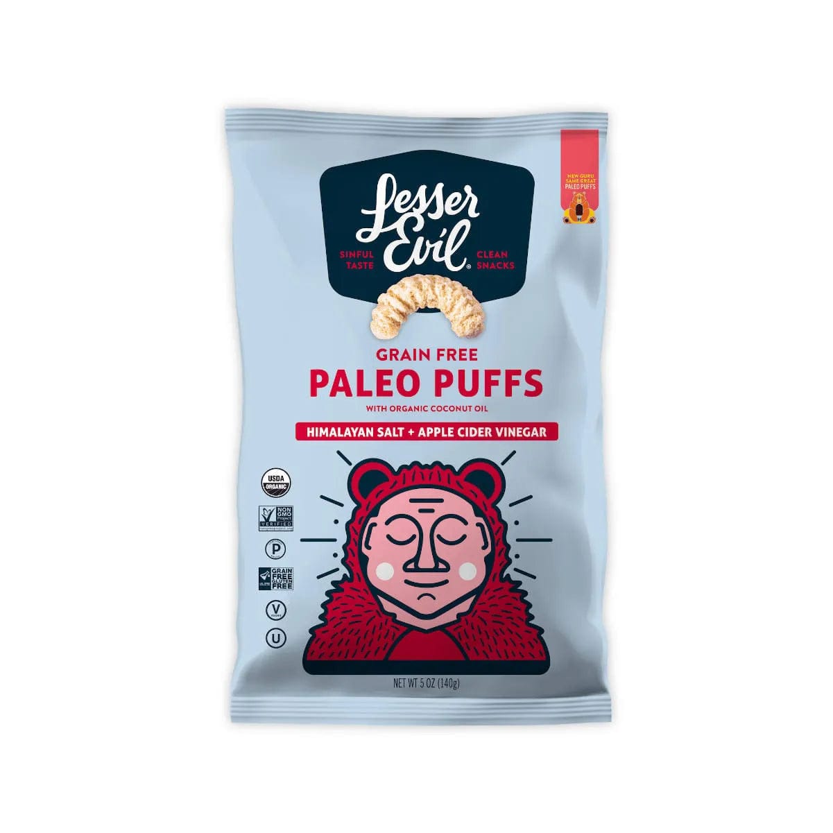 LesserEvil Himalayan Salt + Apple Cider Vinegar Paleo Puffs 5oz (Case of 9 Bags) Snacks & Treats LesserEvil