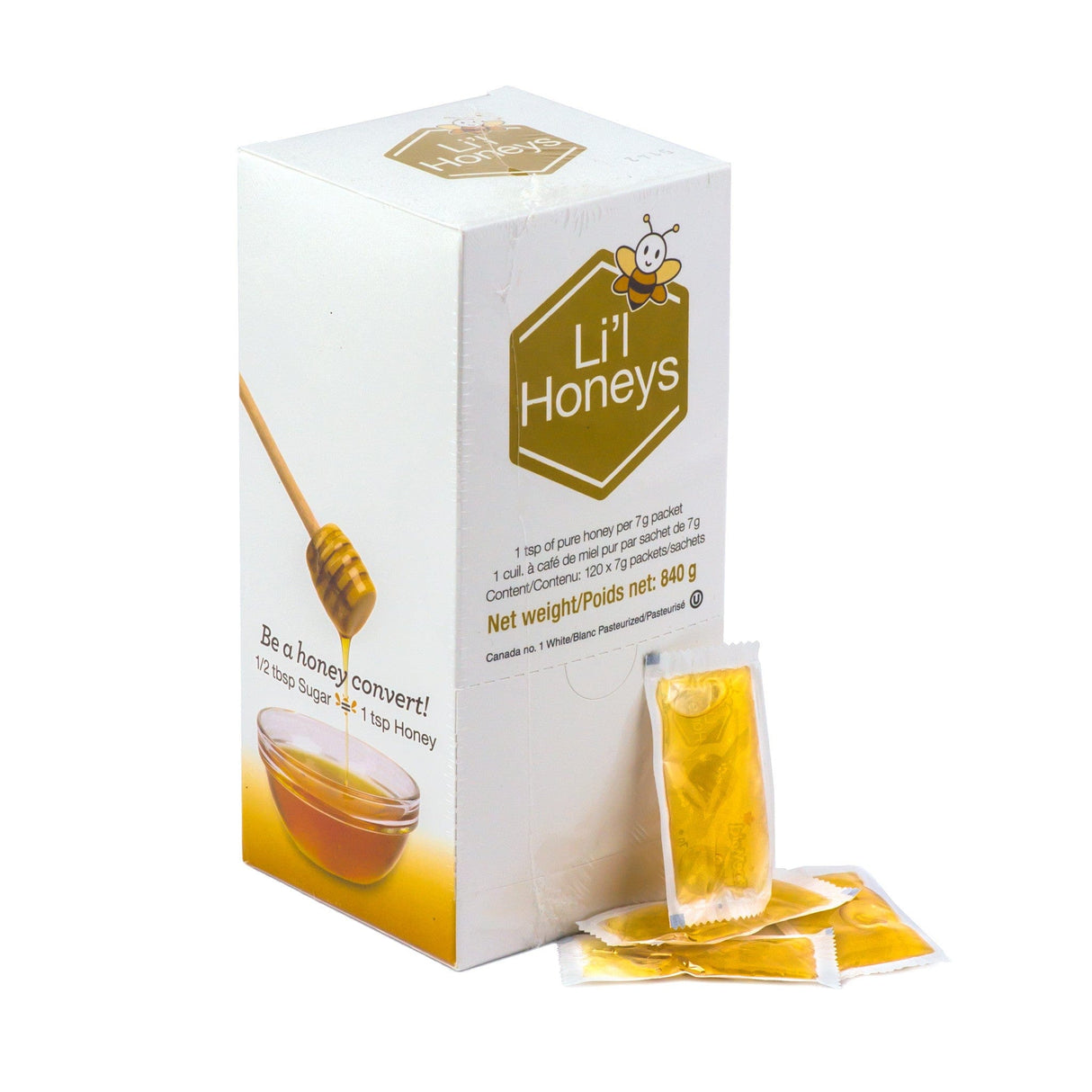 Bee Maid Lil' Honey Packets (120 x 7g) Sweetener Bee Maid