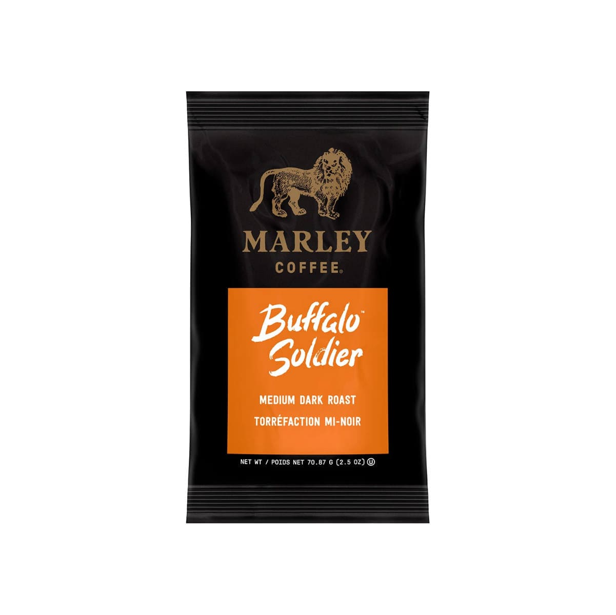 Marley Coffee Buffalo Soldier Ground Coffee Packets (Box of 64 X 2.5oz) Fraction Pack Marley Coffee