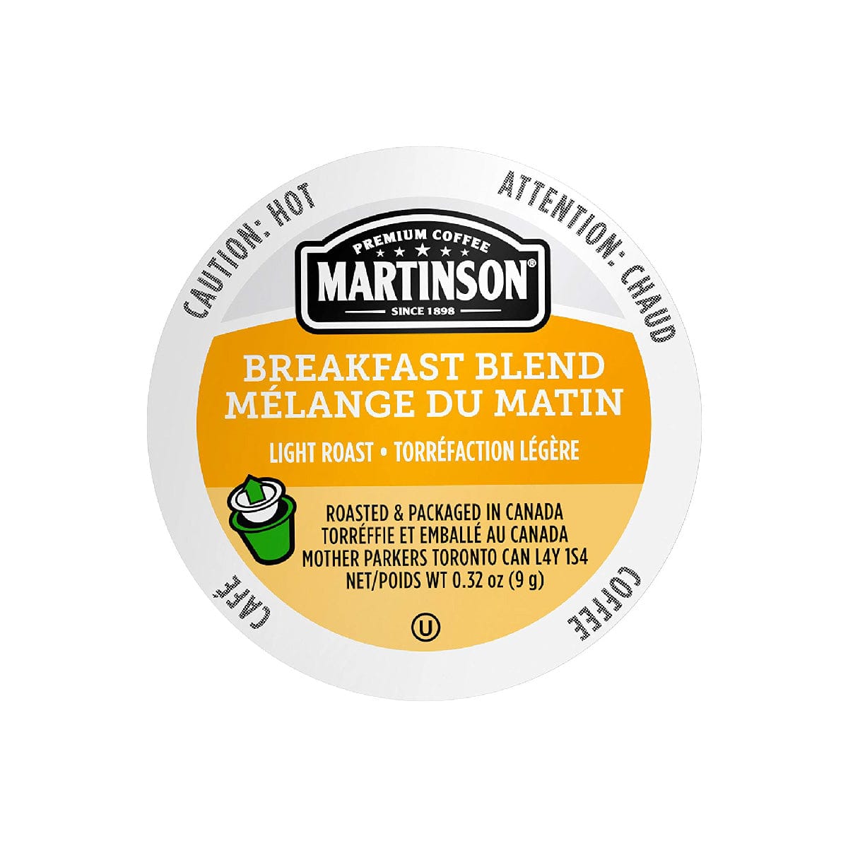 Martinson Coffee Breakfast Blend Single Serve Pods (Box of 24) K-Cups Martinson