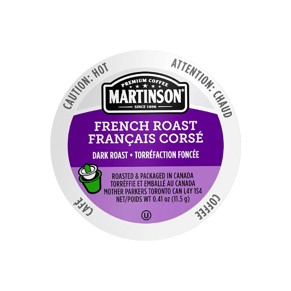 Martinson Coffee French Roast Single Serve Pods (Case of 96) K-Cups Martinson