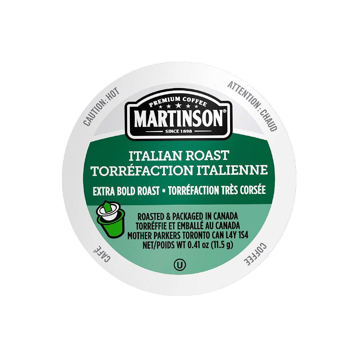 Martinson Coffee Italian Roast Single Serve Pods (Box of 24) K-Cups Martinson