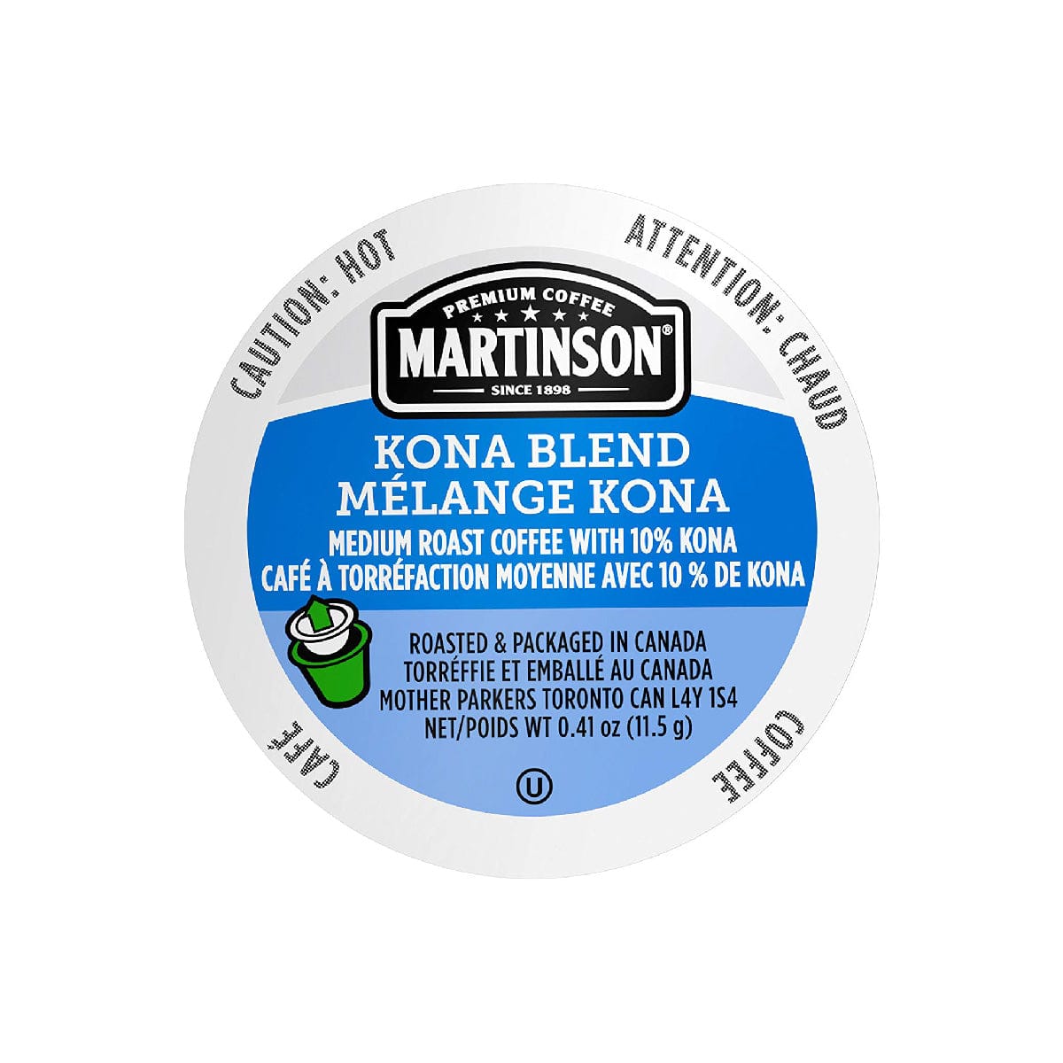 Martinson Coffee Kona Blend Single Serve Pods (Box of 24) K-Cups Martinson