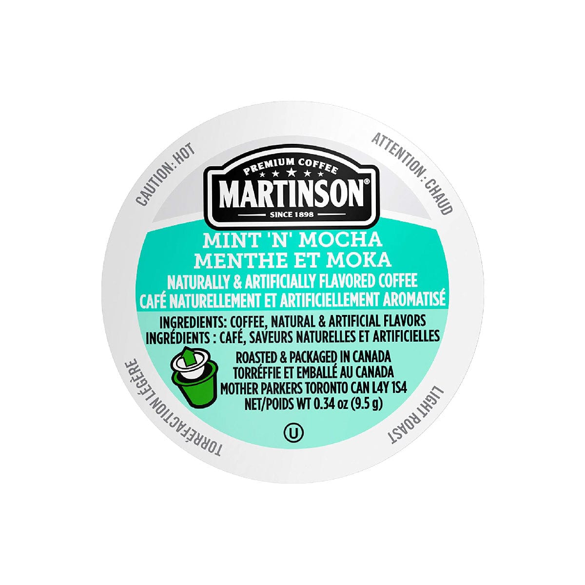 Martinson Coffee Mint N Mocha Single Serve Pods (Box of 24) K-Cups Martinson