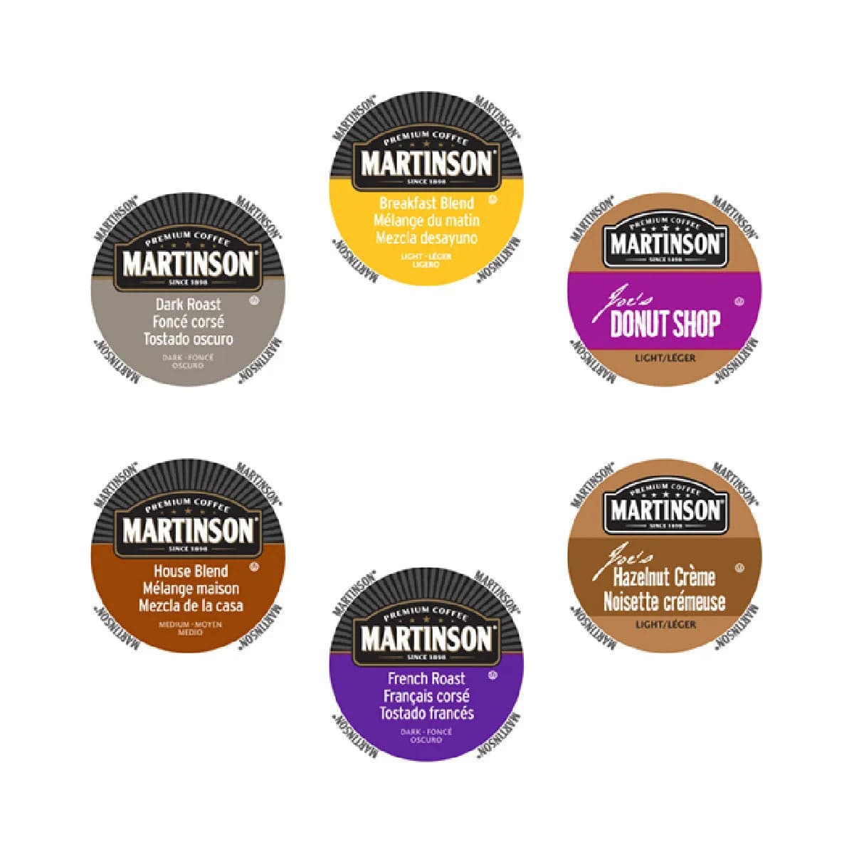 Martinson Coffee Single Serve Pods Variety Pack (Box of 36) K-Cups Martinson