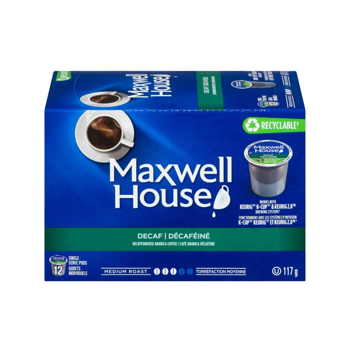 Maxwell House Decaf Blend K-Cup® Recyclable Pods (Case of 48) K-Cups Maxwell House