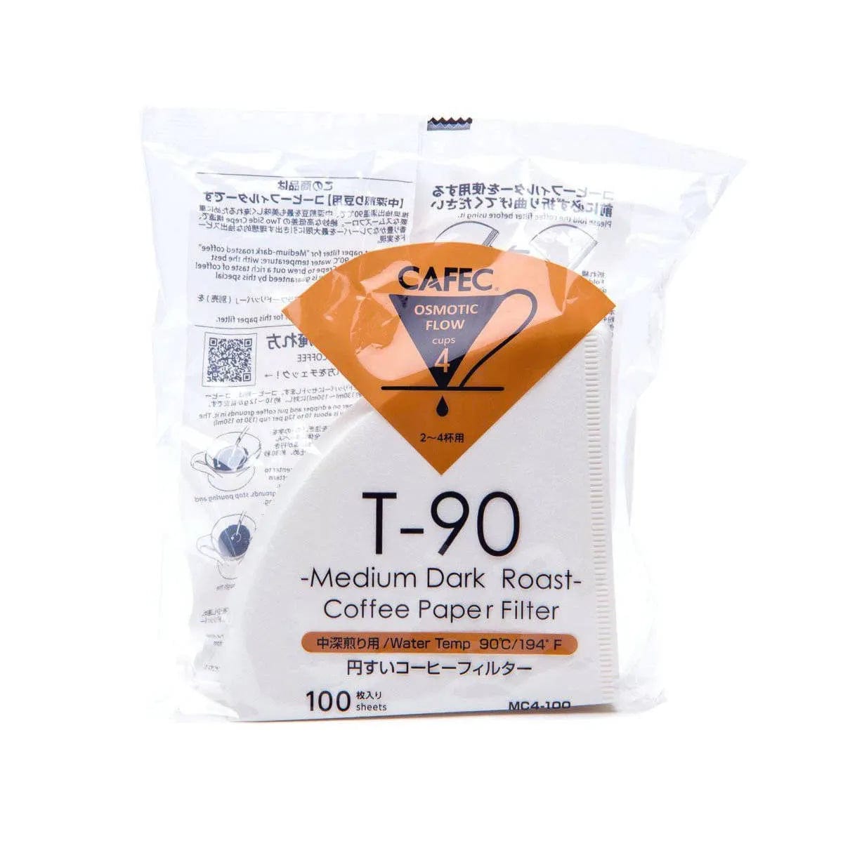 CAFEC Medium Roast Paper Coffee Filter (4 Cup, Size 02) Pour Over Equipment CAFEC