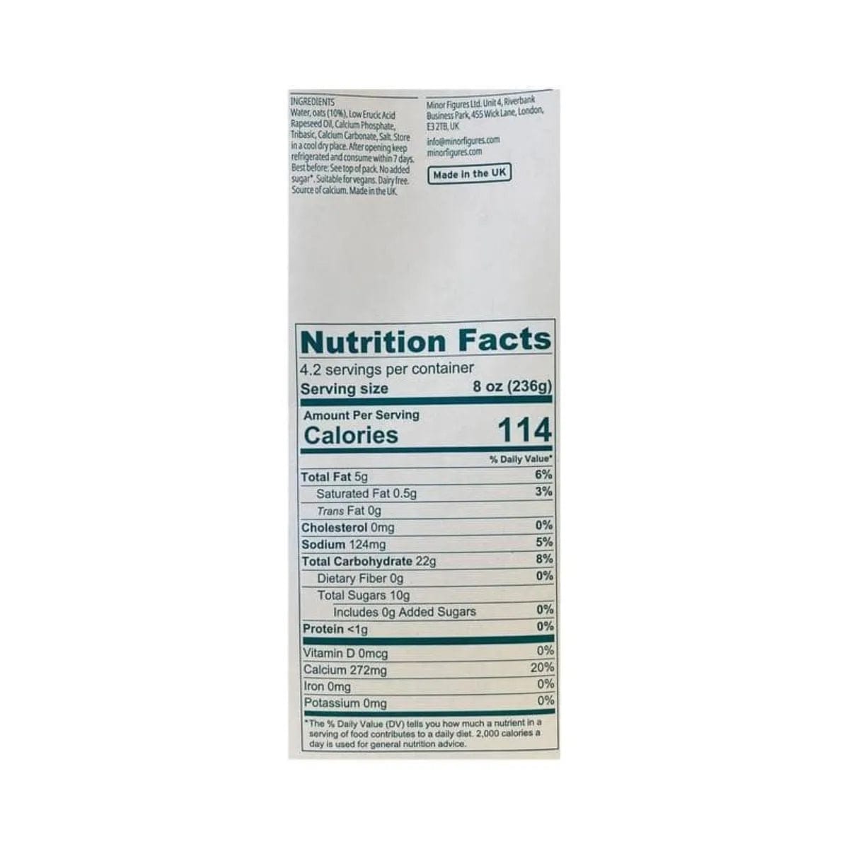 Minor Firgues Oat Beverage (1L) Beverages Minor Firgues