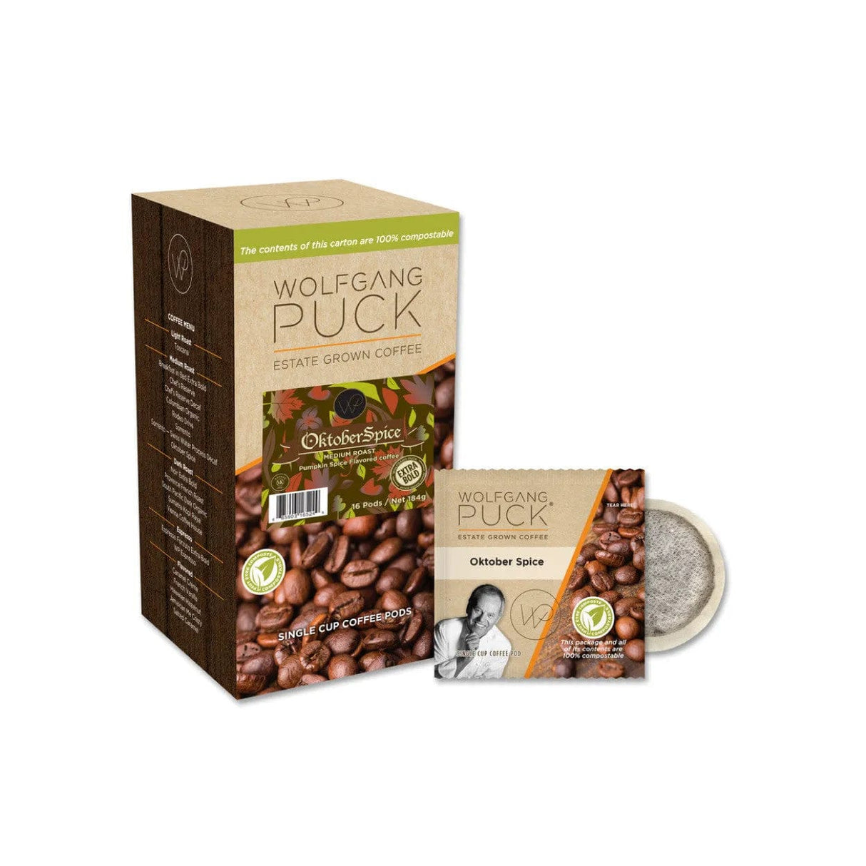 Wolfgang Puck Oktober Spice Pods Soft Coffee Pods Wolfgang Puck