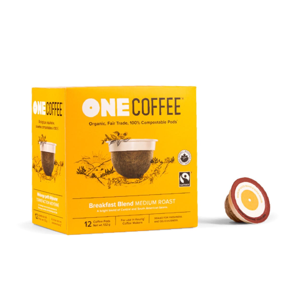 OneCoffee Breakfast Blend Single-Serve Pods (Box of 18) K-Cups OneCoffee