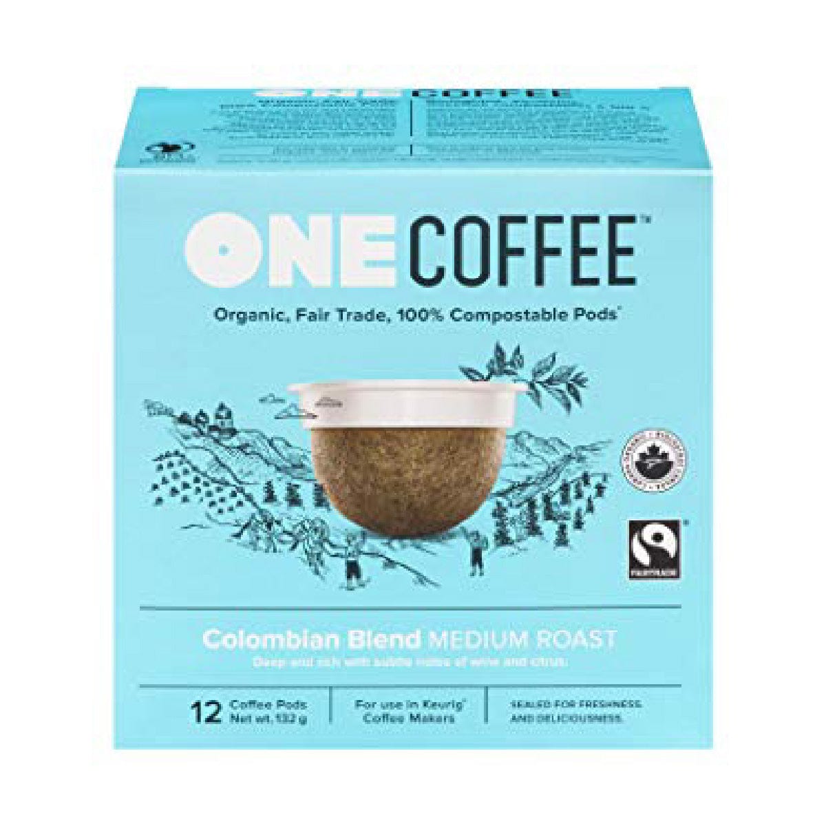OneCoffee Colombian Blend Single-Serve Pods (Box of 18) K-Cups OneCoffee