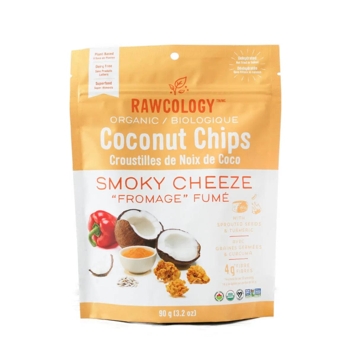 Rawcology Smoky Cheeze Coconut Chips 200g / 7oz (Case of 12 Bags) Snacks & Treats Rawcology