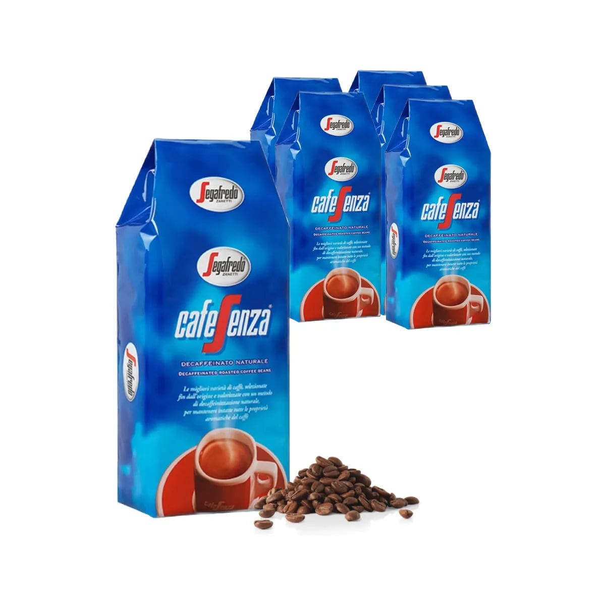Segafredo Cafe Senza Decaf Espresso Beans (6kg of Bundle) Whole Bean Coffee Segafredo