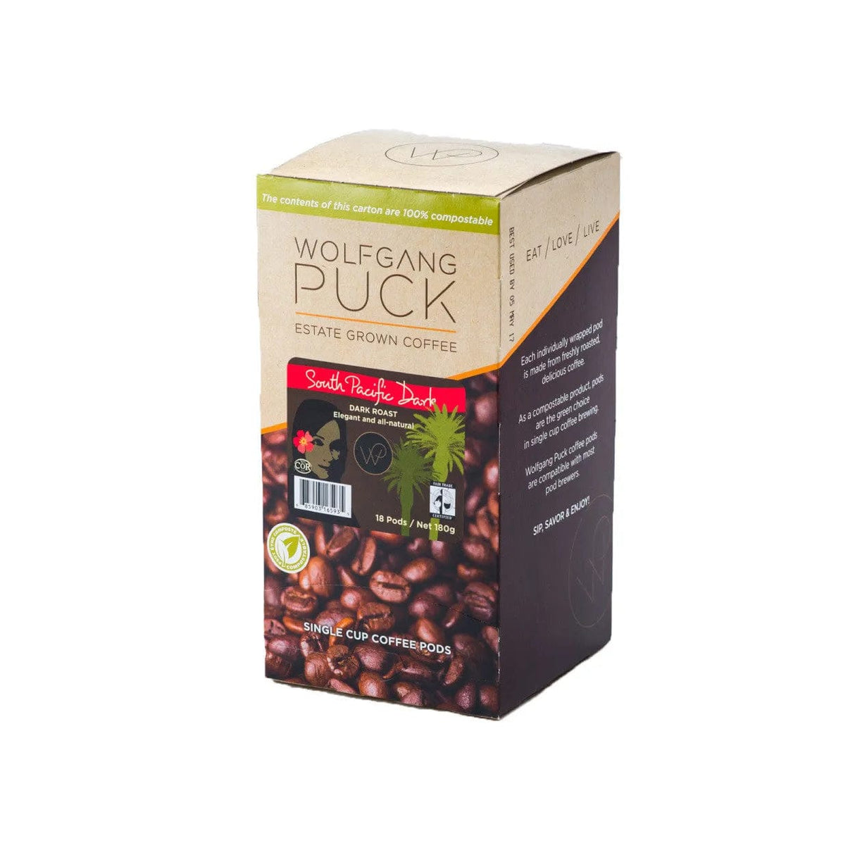 Wolfgang Puck Fair Trade Organic South Pacific Pods Soft Coffee Pods Wolfgang Puck