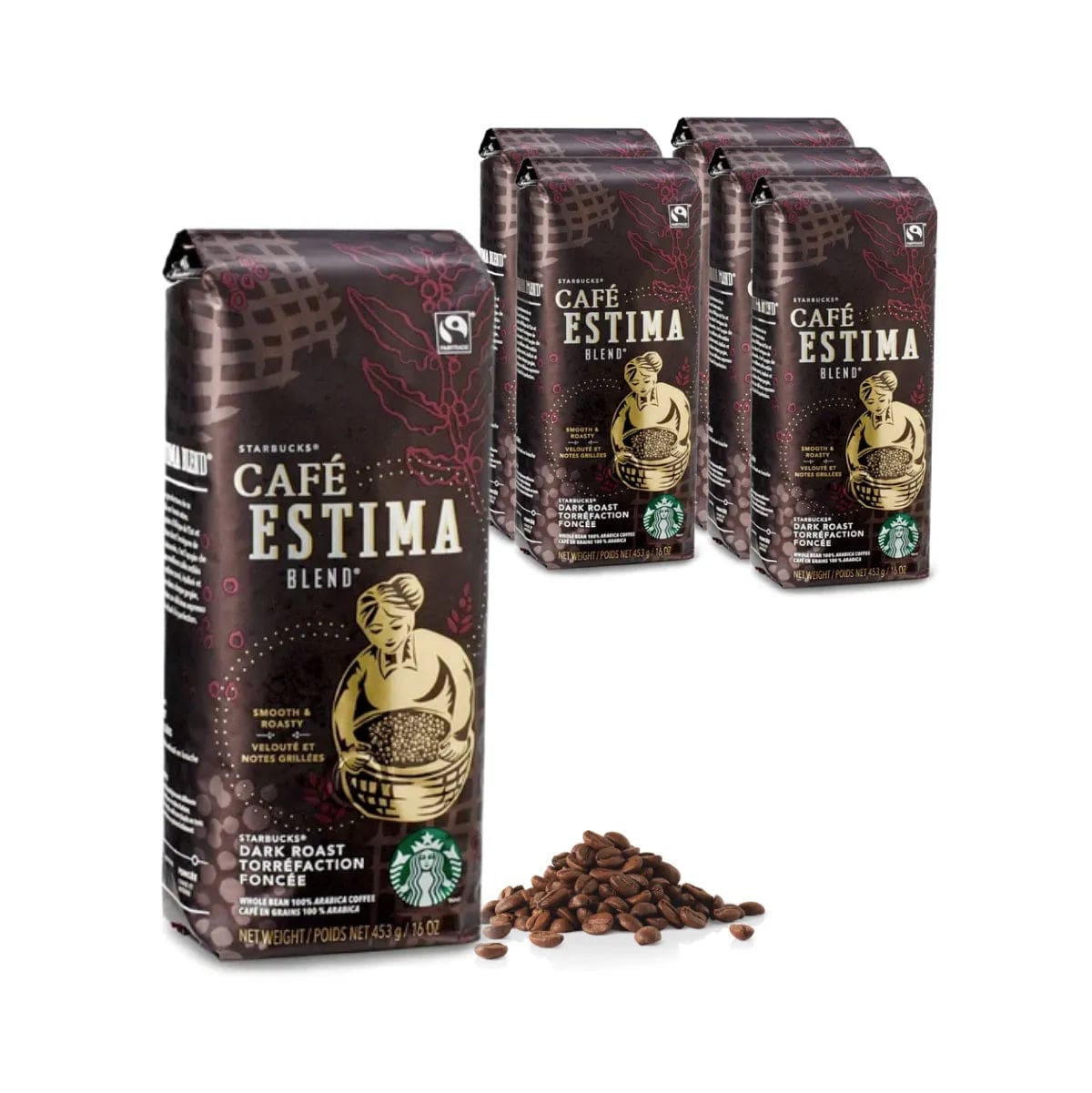 Starbucks Café Estima Blend Coffee Beans (Case of 6x 1lb) Whole Bean Coffee Starbucks
