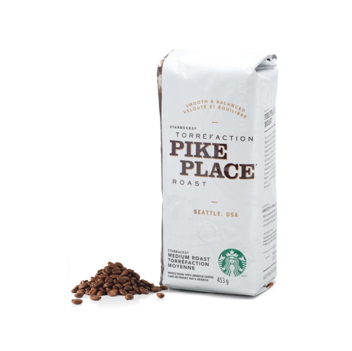 Starbucks Pike Place Roast Coffee Beans (1lb) Whole Bean Coffee Starbucks