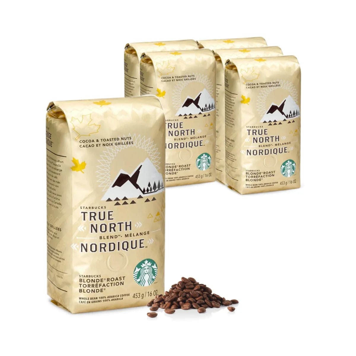 Starbucks True North Blend Coffee Beans (Case of 6x 1lb) Whole Bean Coffee Starbucks