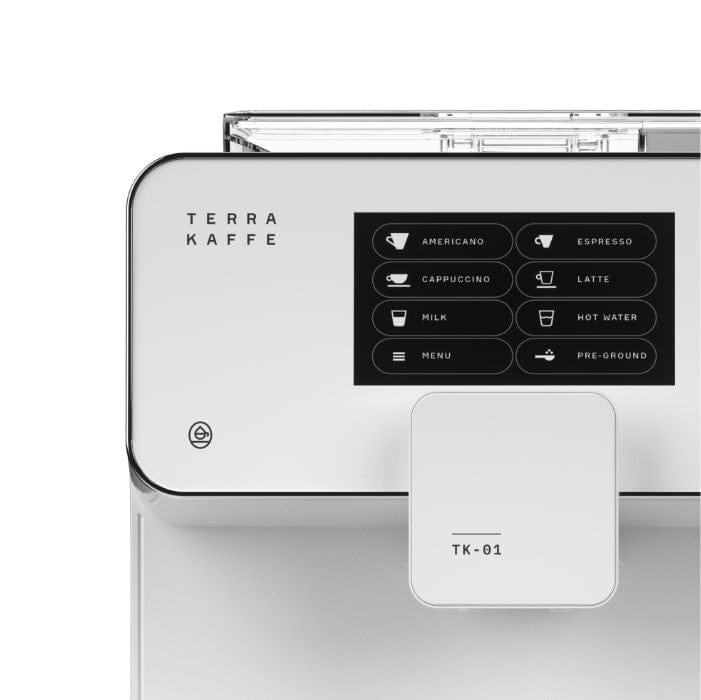 Terra Kaffe TK-01 Super Automatic Espresso, Cappuccino, & Latte Machine (White) - USED/RETURN (3355) Super Automatic Espresso Machine Terra Kaffe