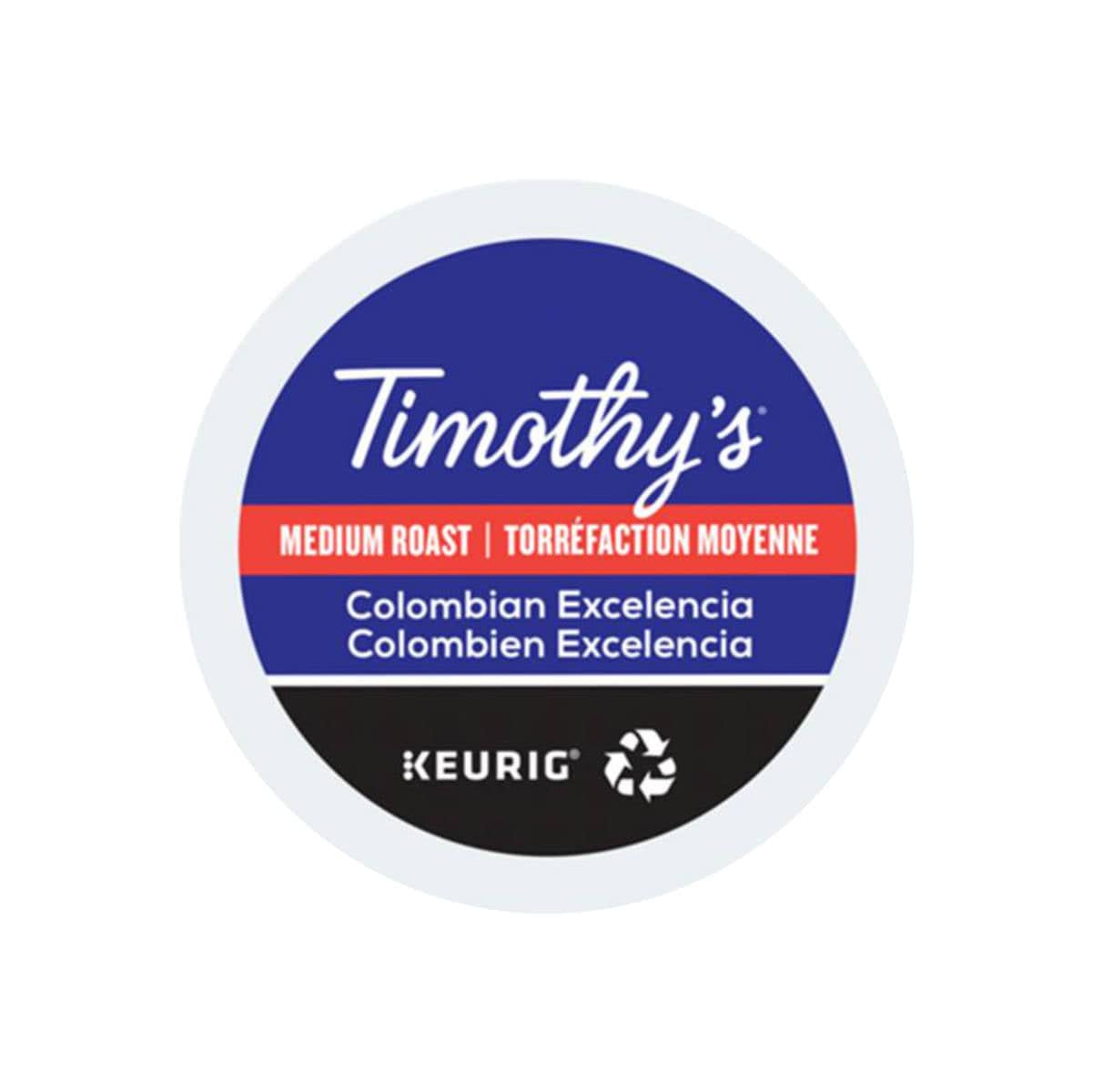 Timothy's Colombian Excelencia K-Cup® Recyclable Pods (Box of 24) K-Cups Timothy's
