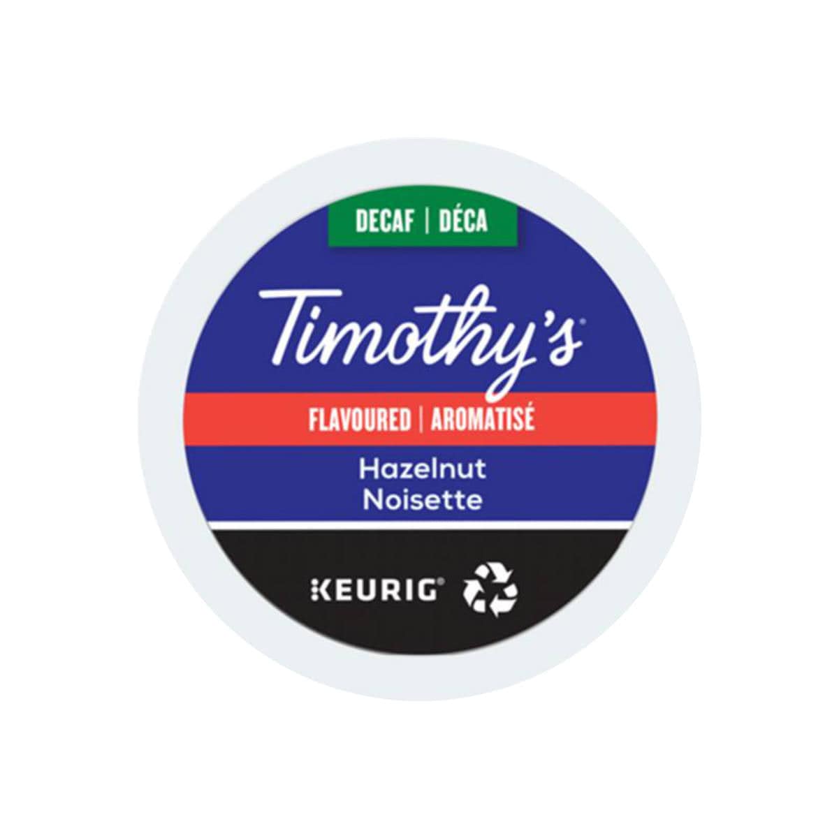 Timothy's Decaffeinated Hazelnut K-Cup® Recyclable Pods (Box of 24) K-Cups Timothy's