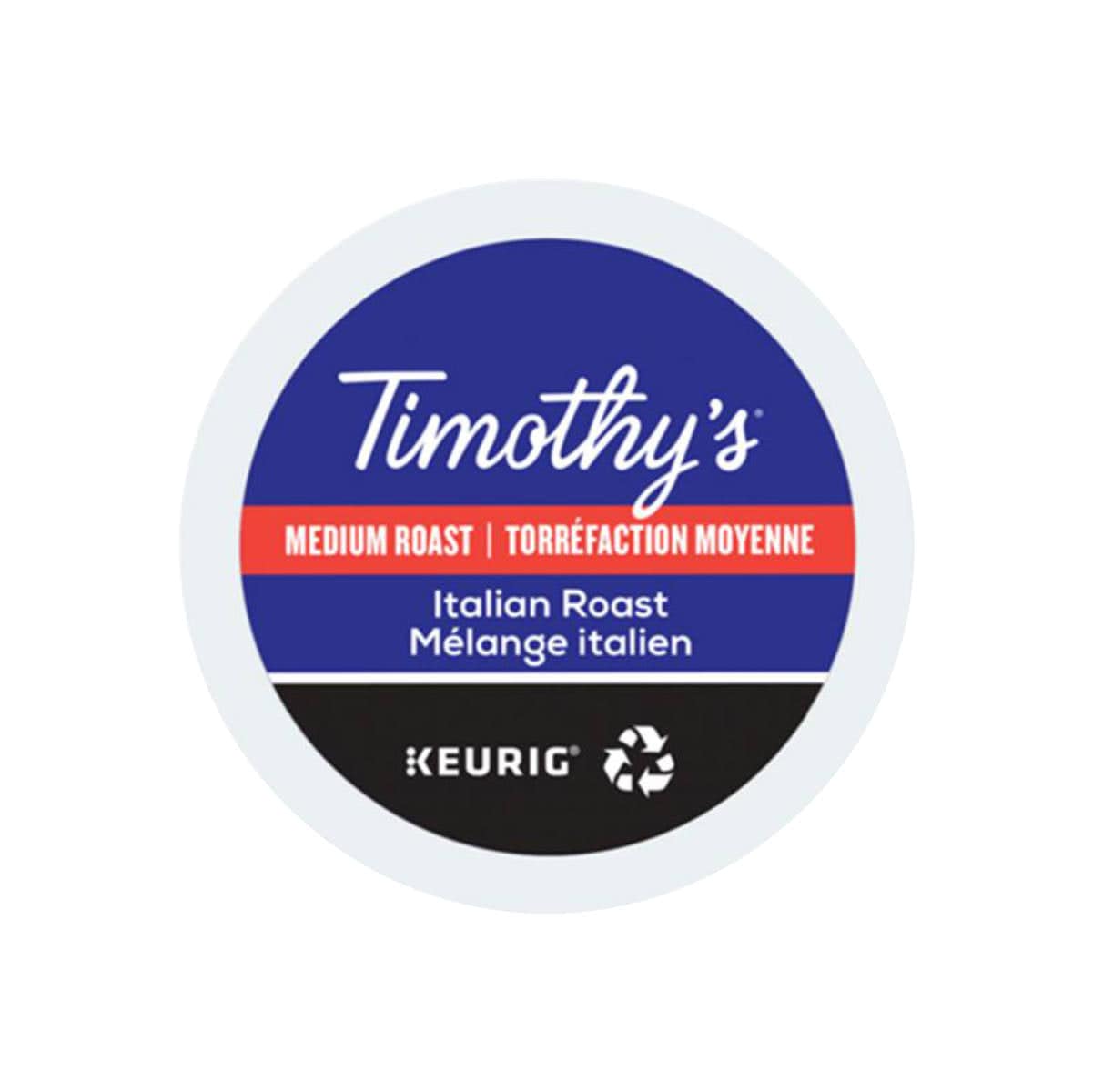 Timothy's Italian Roast K-Cup® Recyclable Pods (Case of 96) K-Cups Timothy's