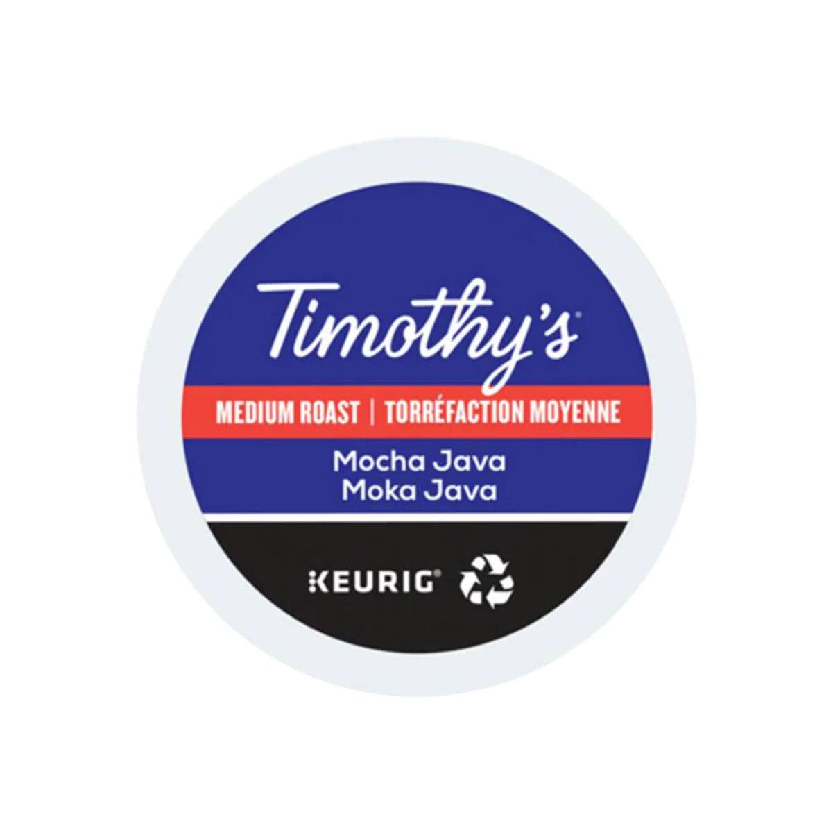 Timothy's Mocha Java K-Cup® Recyclable Pods (Case of 96) K-Cups Timothy's
