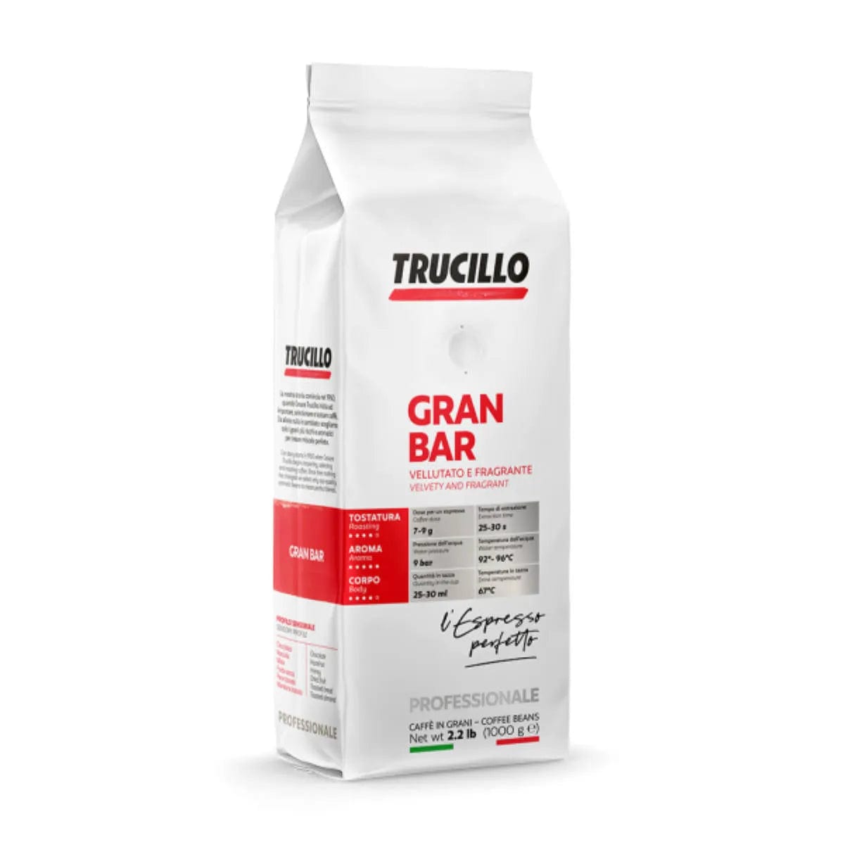 Trucillo Gran Bar Espresso (1kg / 2.2lbs Bag of Whole Bean Coffee) Whole Bean Coffee Trucillo