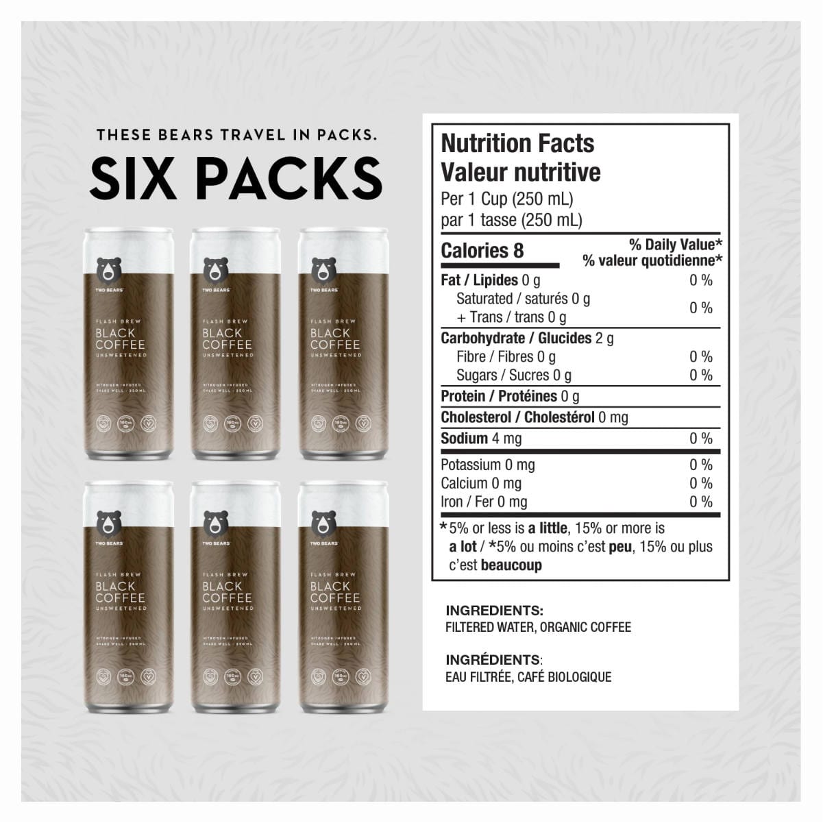 Two Bears Flash Brew Black Coffee (Case of 6 Cold Brew Cans) Beverages Two Bears