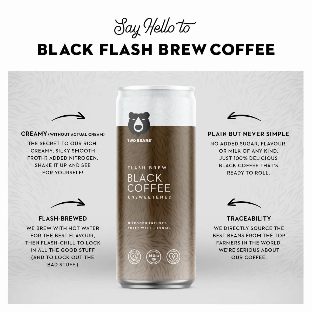 Two Bears Flash Brew Black Coffee (Case of 6 Cold Brew Cans) Beverages Two Bears