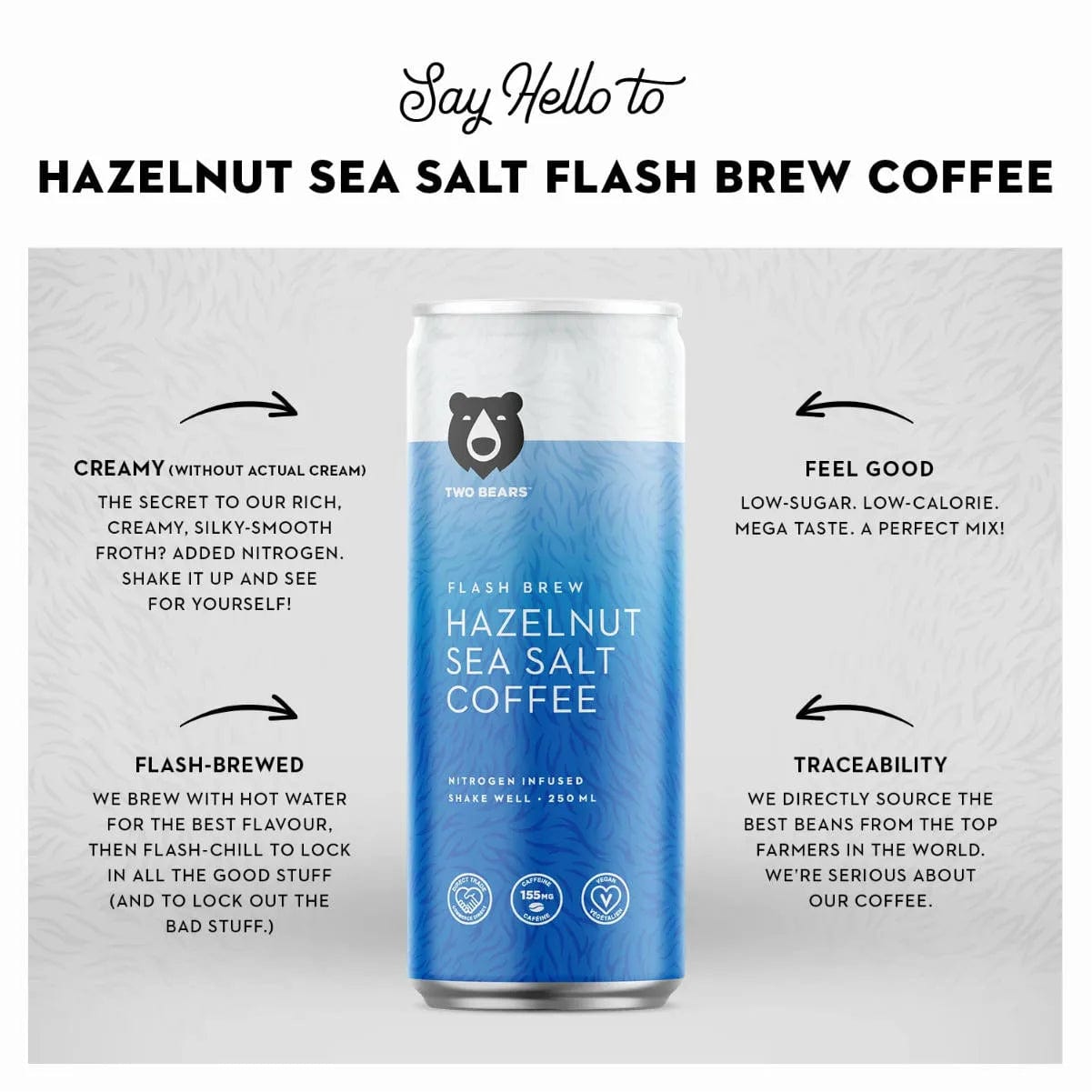 Two Bears Flash Brew Hazelnut Sea Salt (Case of 6 Cold Brew Cans) Beverages Two Bears