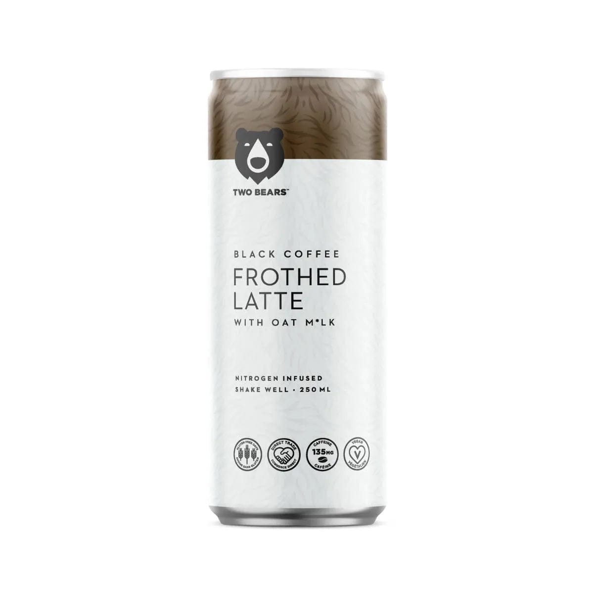 Two Bears Frothed Black Oat Milk Latte (Case of 6 Cold Brew Coffee Cans) Beverages Two Bears