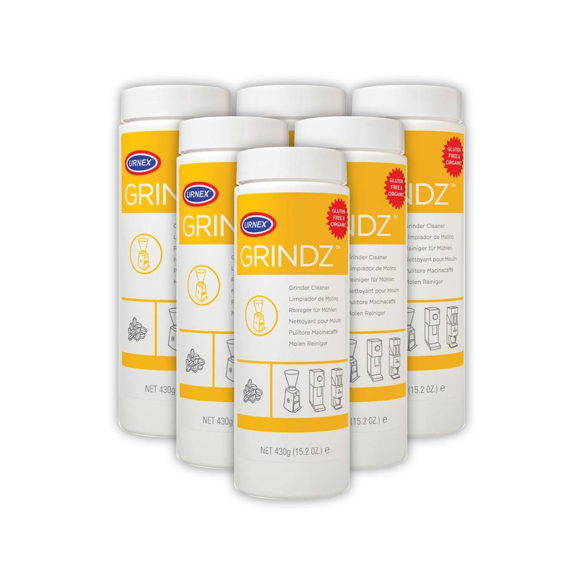 Urnex Grindz Coffee Grinder Cleaning Tablets Bulk 6 Pack (2.6kg / 91oz) Accessory Urnex