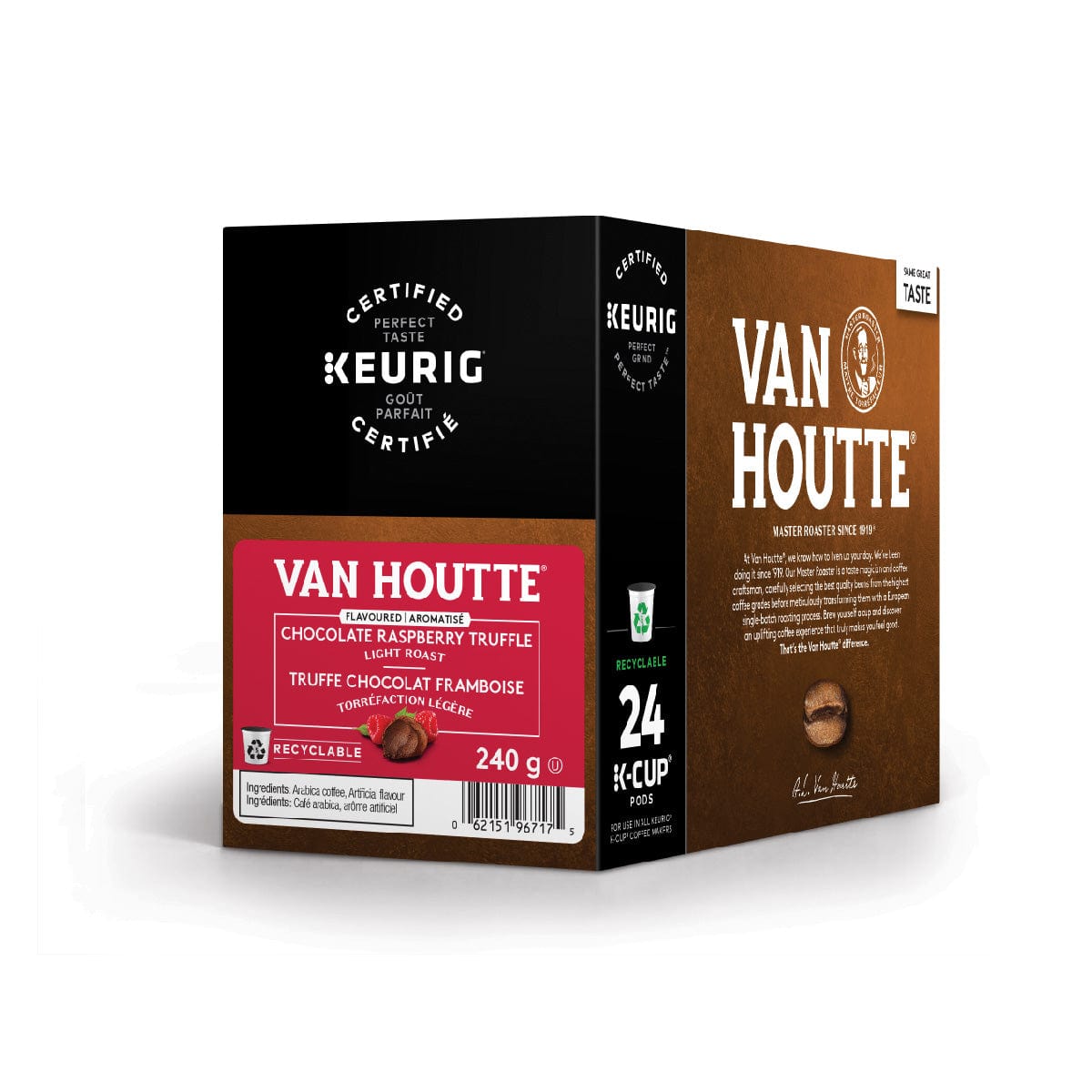 Van Houtte Chocolate Raspberry Truffle K-Cup® Recyclable Pods | Best Before May 6, 2022 (Box of 24) K-Cups Van Houtte