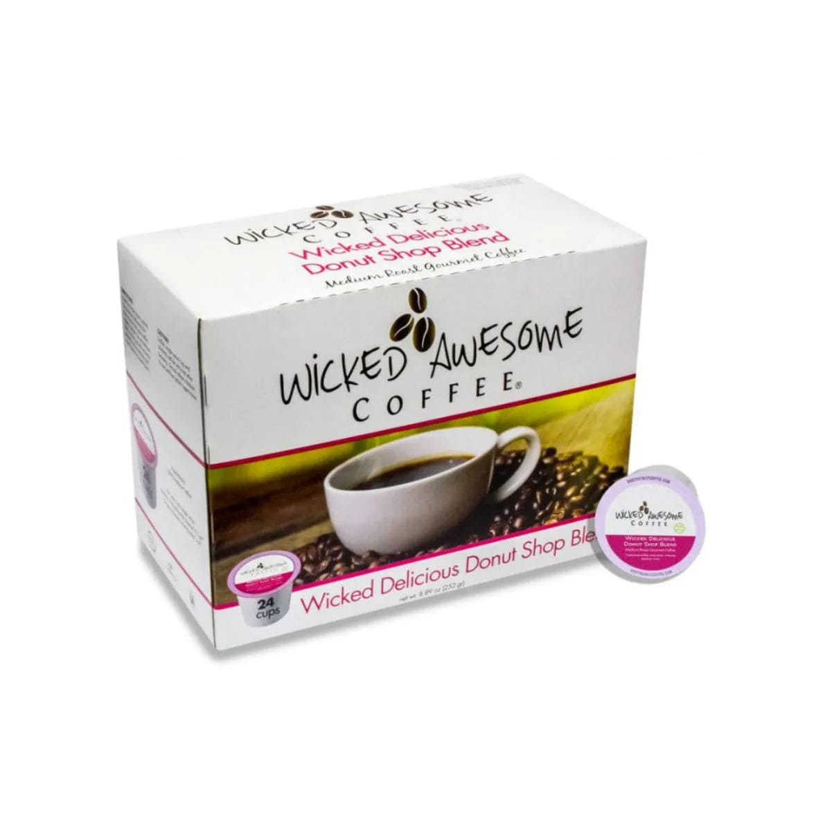 Wicked Awesome's Delicious Donut Shop Single-Serve Coffee Pods (Case of 96) K-Cups Wicked Awesome