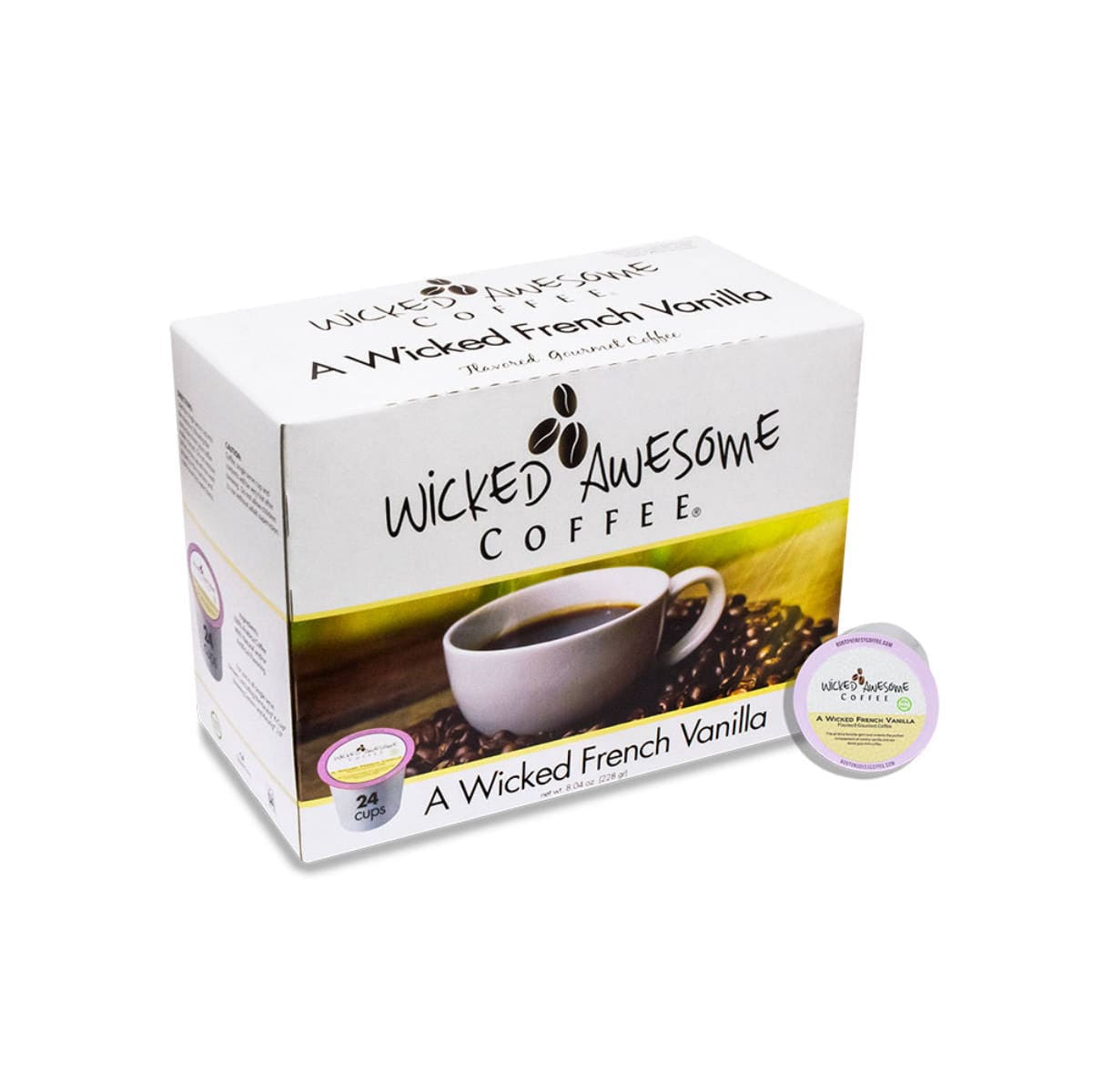 Wicked Awesome's French Vanilla Single-Serve Coffee Pods (Box of 24) K-Cups Wicked Awesome