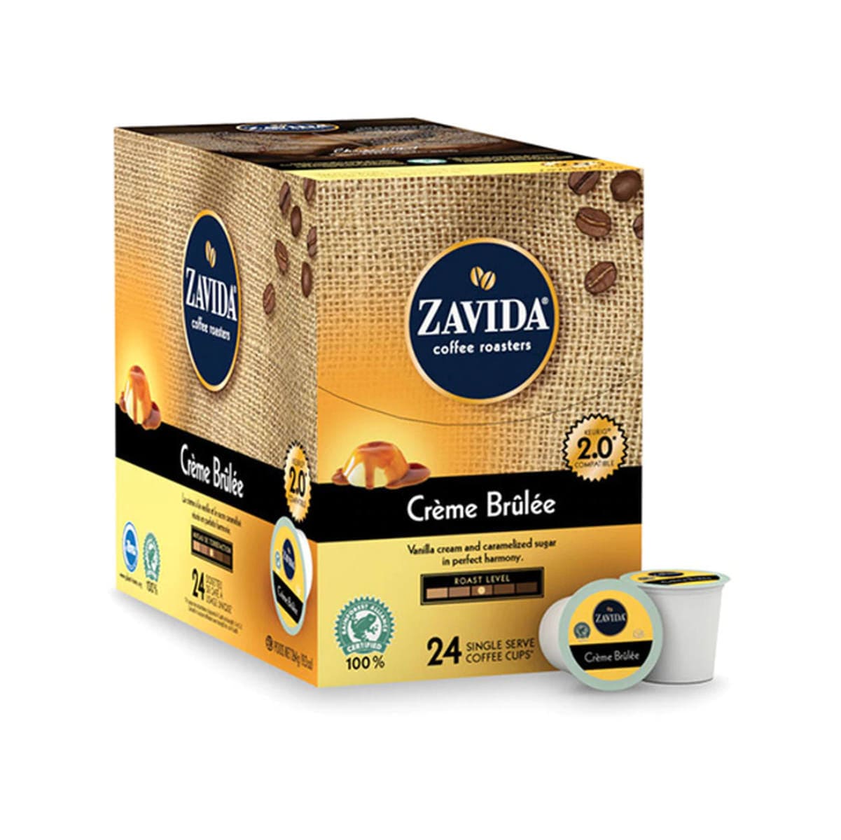 Zavida Creme Brulee Single-Serve Coffee Pods (Case of 96) K-Cups Zavida