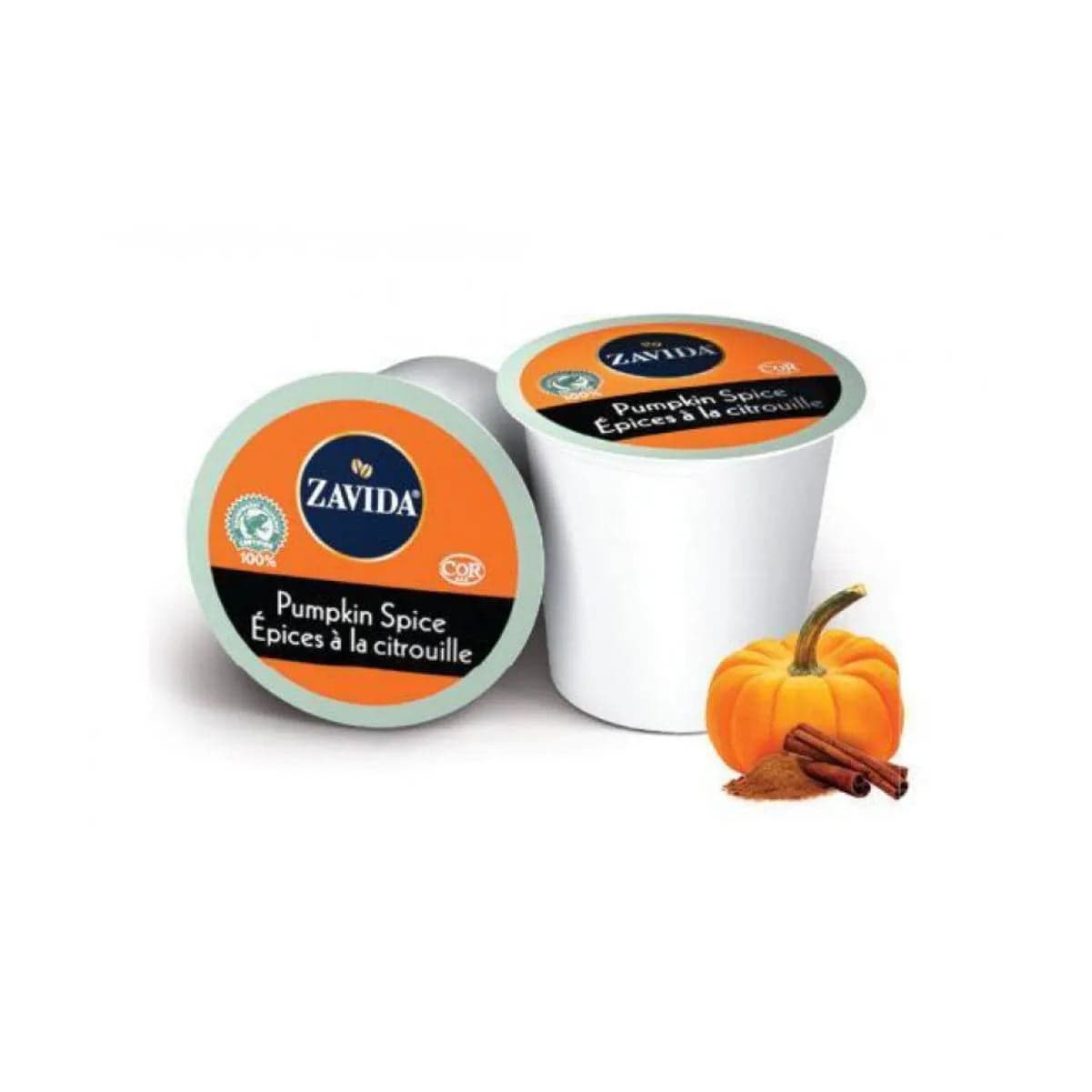 Zavida Pumpkin Spice Single-Serve Coffee Pods (Box of 24) K-Cups Zavida