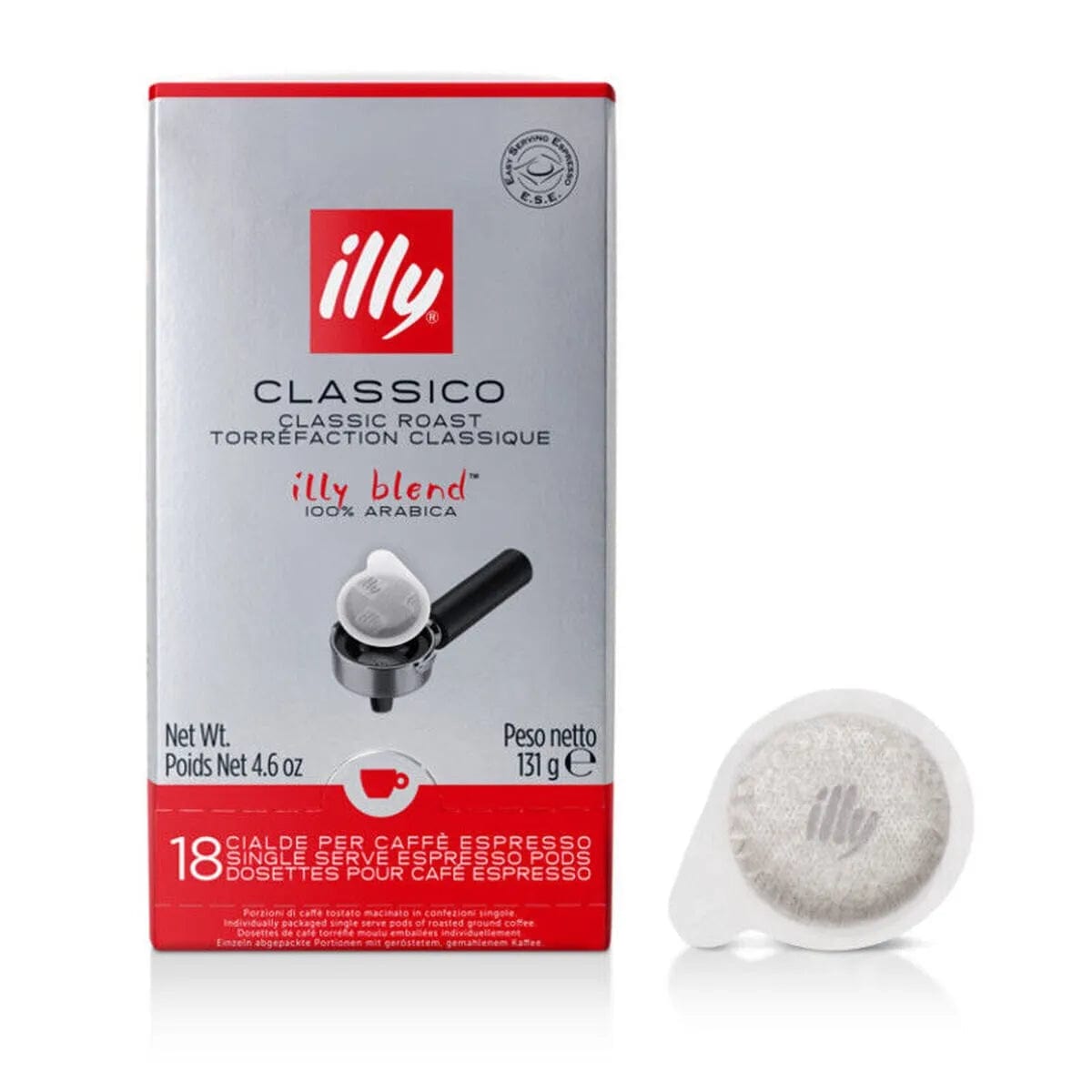 Illy E.S.E. Pods Classico Medium Roast (Box of 18) | Best Before May, 2025 E.S.E. Pods Illy