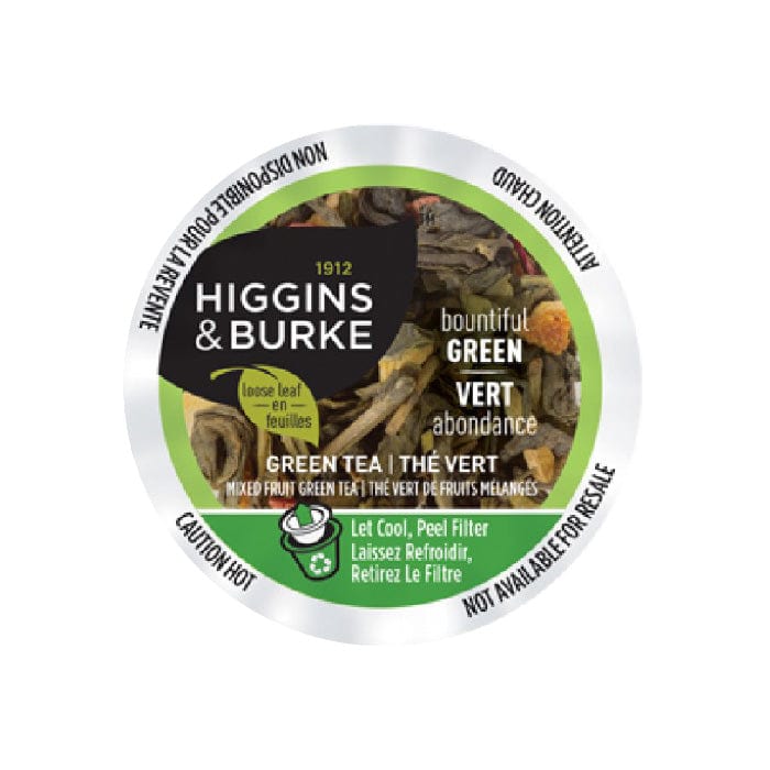 Higgins & Burke Bountiful Green Tea Single Serve Pods (Case of 96) K-Cups Higgins & Burke