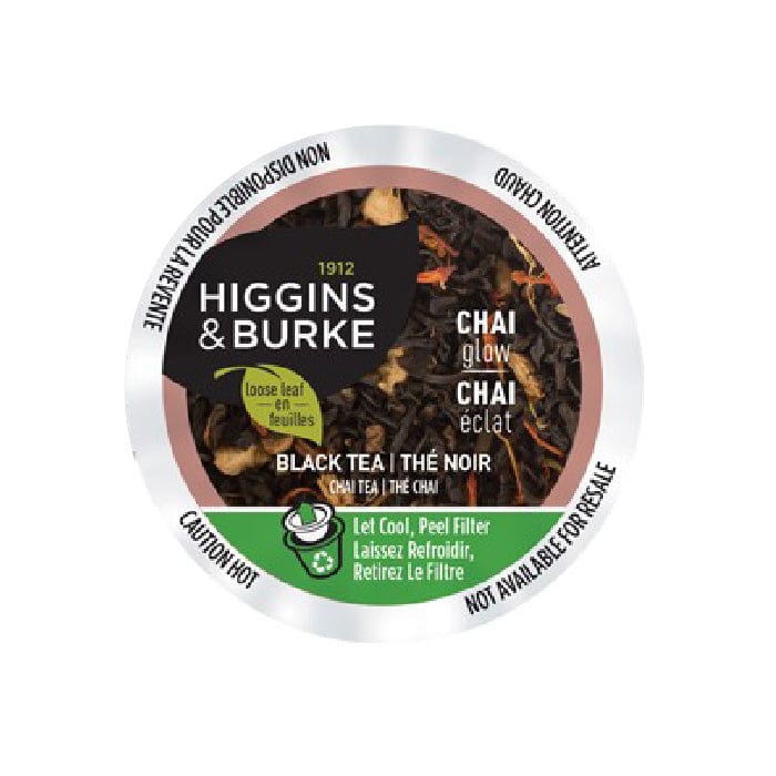 Higgins & Burke Chai Tea (Chai Glow) Single Serve Pods (Case of 96) K-Cups Higgins & Burke