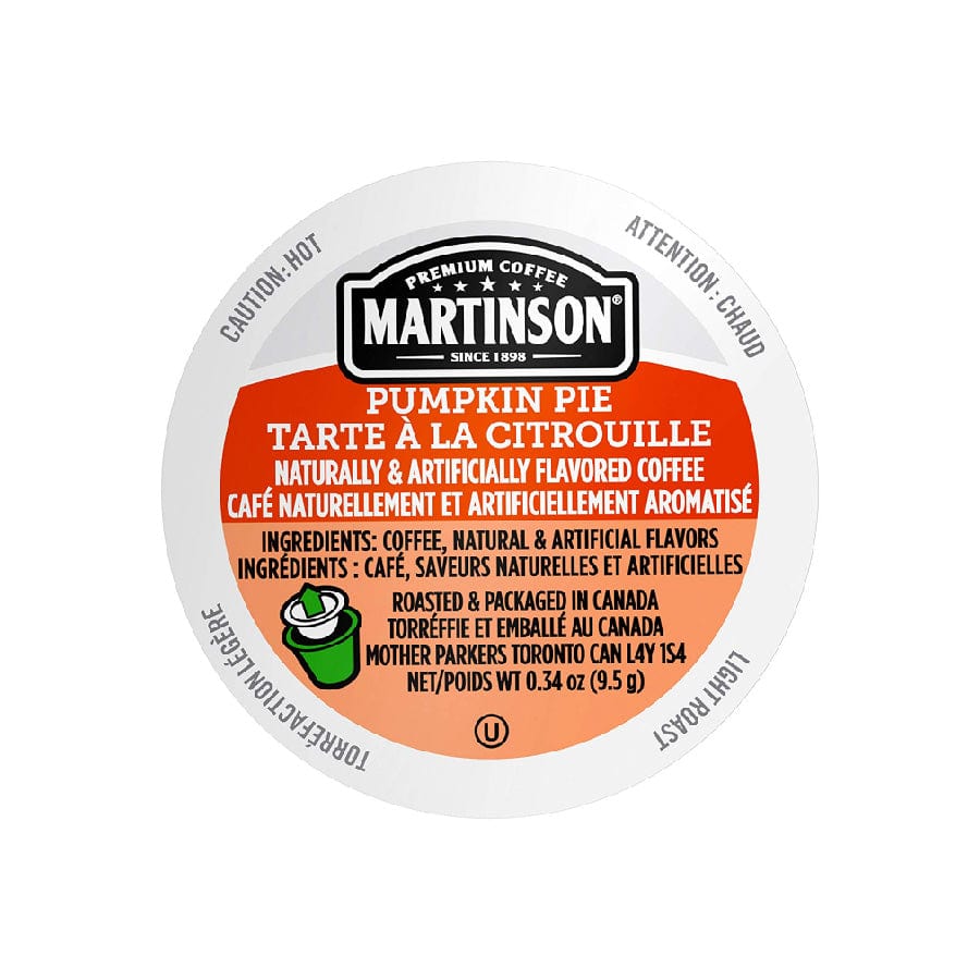 Martinson Coffee Pumpkin Pie Single Serve Pods (Case of 96) K-Cups Martinson