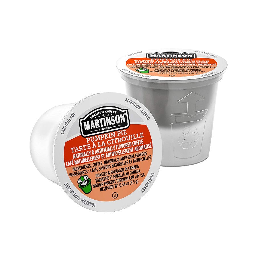 Martinson Coffee Pumpkin Pie Single Serve Pods (Box of 24) K-Cups Martinson