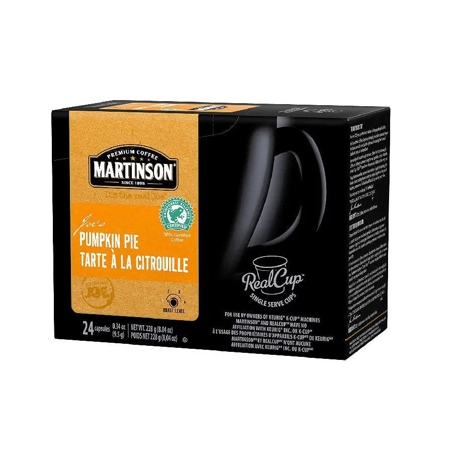 Martinson Coffee Pumpkin Pie Single Serve Pods (Box of 24) K-Cups Martinson