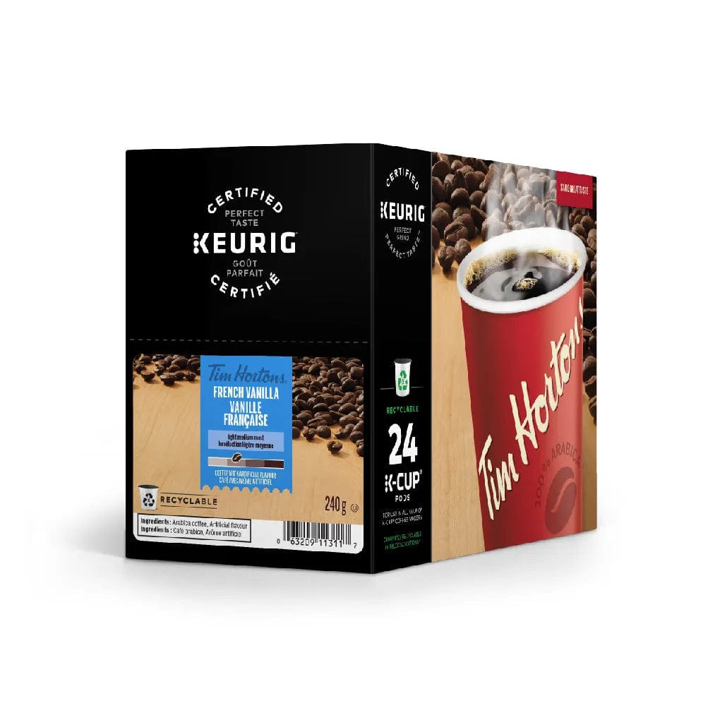 Tim Hortons French Vanilla Coffee K-Cup® Pods | Best Before November 17, 2024 (Box of 24) K-Cups Tim Hortons