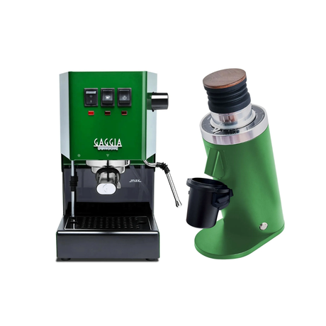 Gaggia Classic E24 Green & DF64 Gen 2 Grinder (Green) Bundle Espresso Machine Gaggia