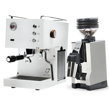 Quick Mill Pop-up Espresso Machine (White) & Eureka Mignon Zero 65 All Purpose Grinder (White) Bundle Espresso Machine Quick Mill