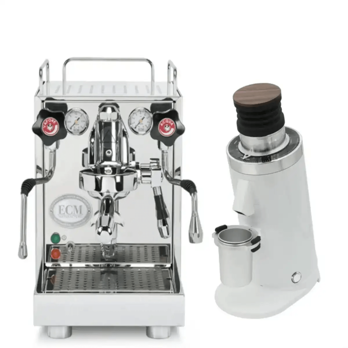ECM Mechanika VI Slim Espresso Machine with DF64 Gen 2 Grinder (White)