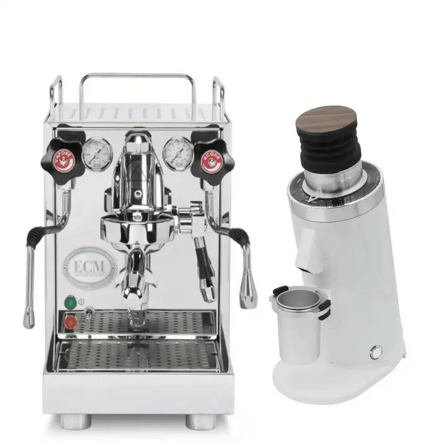 ECM Mechanika VI Slim Espresso Machine with DF64 Gen 2 Grinder (White) Bundle Espresso Machine (Prosumer) ECM