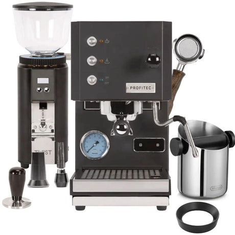 Profitec GO & Twist A54 (Black) "Ready to Go" Espresso Bundle – PID Temperature Control, Matching Coffee Grinder & Complete Barista Kit Espresso Machine Profitec